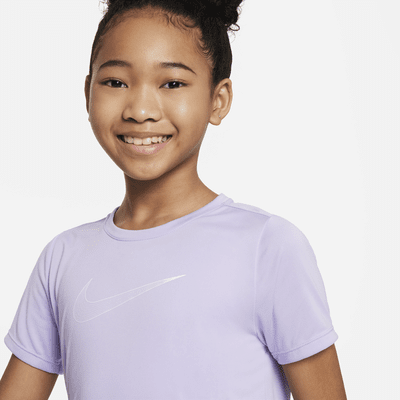 Nike One Older Kids' (Girls') Dri-FIT Short-Sleeve Training Top