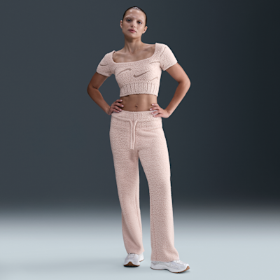 Nike Sportswear Phoenix Cozy Bouclé Women's Slim Short-Sleeve Cropped Knit Top