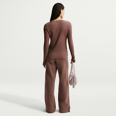 Nike Sportswear aansluitend geribd T-shirt met lange mouwen voor dames