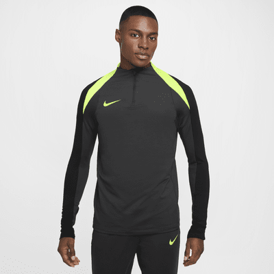 Męska treningowa koszulka piłkarska z zamkiem 1/2 Dri-FIT Nike Strike