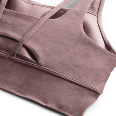 Bra deportivo de media sujeción de talle largo con almohadilla para mujer Nike Zenvy Tie-Dye