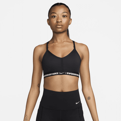 Nike Indy gepolsterter Sport-BH mit leichtem Halt und V-Ausschnitt für Damen