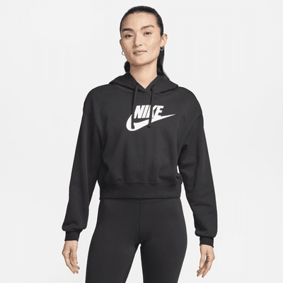 Nike Sportswear Club Fleece Women's Oversized Crop Graphic Hoodie. Nike JP