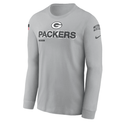 Green Bay Packers Salute to Service Mascot Edge Legend Men's Nike NFL Long-Sleeve T-Shirt