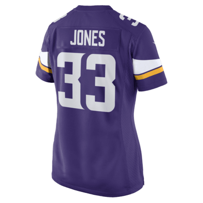 Jersey de fútbol americano Nike de la NFL Game para mujer Aaron Jones Minnesota Vikings