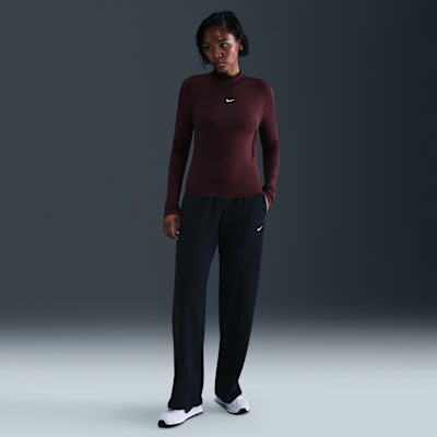 Nike Sportswear Chill Knit Dar Kesimli Uzun Kollu Balıkçı Yakalı Kadın Tişörtü