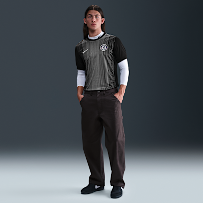 Chelsea F.C. 2025/26 Stadium Goalkeeper Nike Dri-FIT replika rövid ujjú férfi futballmez