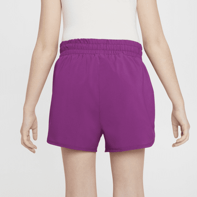 Nike One Older Kids' (Girls') Dri-FIT High-Waisted Woven Training Shorts