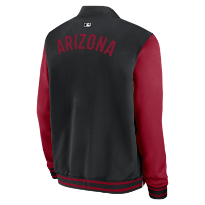 Arizona Diamondbacks Authentic Collection Dugout Men's Nike MLB Full-Zip Bomber Jacket