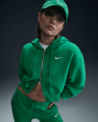 Женское худи Nike Sportswear Phoenix Fleece Loose Cropped Full-Zip Hoodie