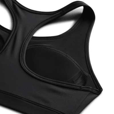 Brassière de sport rembourrée à maintien normal et à logo Nike Swoosh pour femme