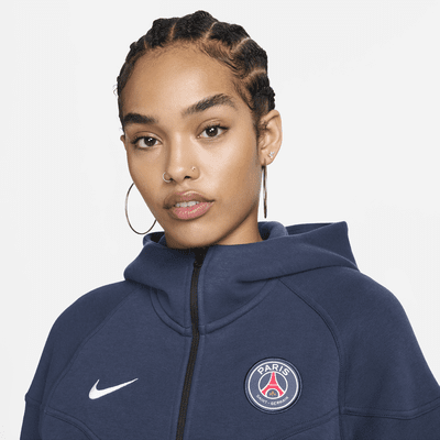 Damska bluza piłkarska z kapturem i zamkiem na całej długości Nike Paris Saint-Germain Tech Fleece Windrunner