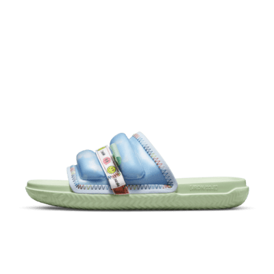 blue jordan slippers