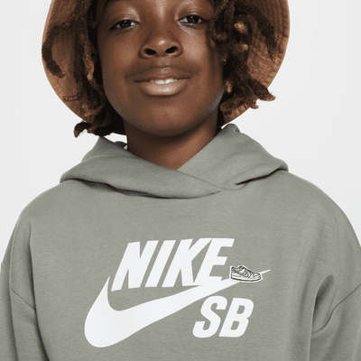 Nike SB Icon Fleece EasyOn Older Kids' Oversized Pullover Hoodie