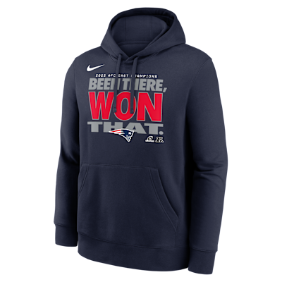 Sudadera con gorro sin cierre Nike de la NFL para hombre New England Patriots 2025 AFC East Champions Trophy