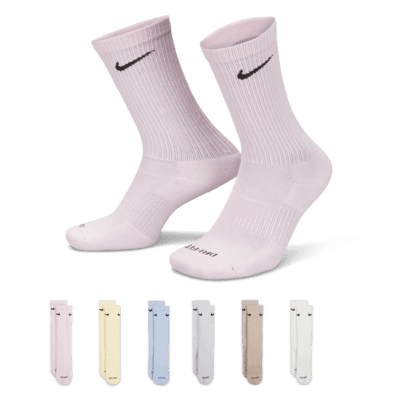 Nike Kids' Performance Cushioned Crew Training Socks (6 Pair), Girls &  Boys' Socks with Cushioned Comfort & Dri-FIT Technology, White/Black, S