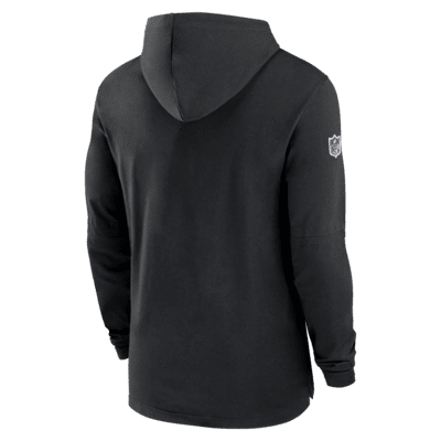 Playera de manga larga con gorro Nike Dri-FIT de la NFL para hombre Las Vegas Raiders Sideline