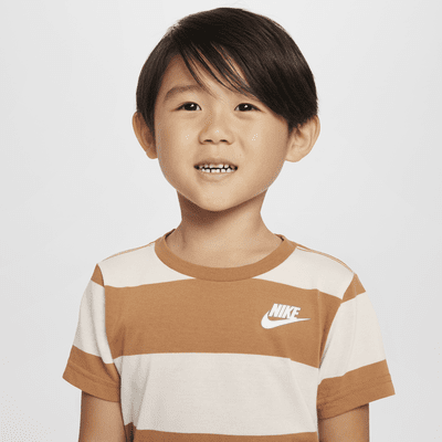 Playera de rugby a rayas para niño pequeño Nike