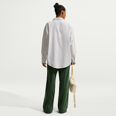 Nike Sportswear Chill Poplin Women's Oversized Woven Long-Sleeve Striped Top