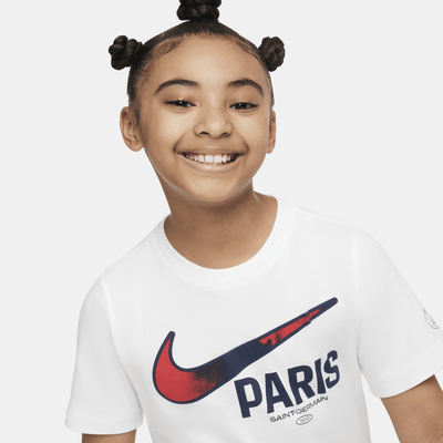 Paris Saint-Germain Swoosh Older Kids' Nike Football T-Shirt