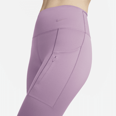 Legging 7/8 taille mi-haute à maintien supérieur avec poches Nike Go pour femme