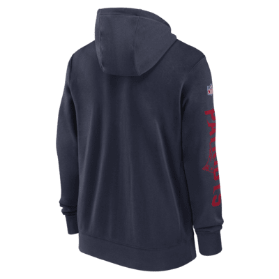 Sudadera con gorro de cierre completo Nike para hombre New England Patriots Sideline Team Issue Club