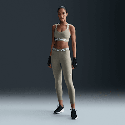 Nike Pro korte legging met mesh vlakken en halfhoge taille voor dames