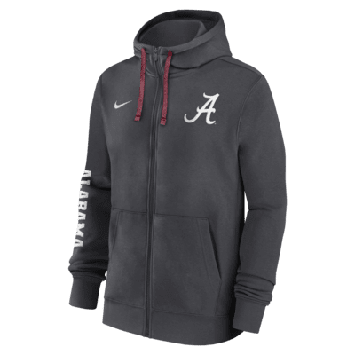 Sudadera con gorro de cierre completo universitaria Nike para hombre Alabama Crimson Tide Sideline Team Issue