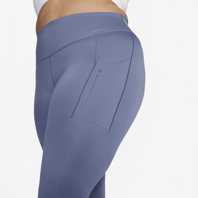 Leggings de largo completo y tiro alto con sujeción firme y bolsillos para mujer Nike Go (talla grande)