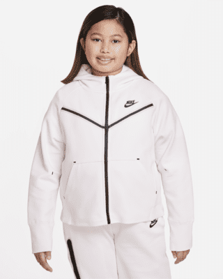 Kid's Windbreaker Jacket White Technical Fabric with Sky Blue Stripes