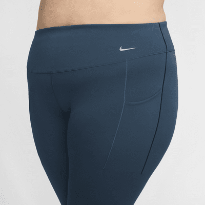 Leggings 7/8 de tiro alto y sujeción media con bolsillos para mujer (talla grande) Nike Universa