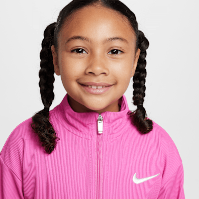 Nike Game, Swoosh, Match! Little Kids' Quarter-Zip Ribbed Top and Leggings Set