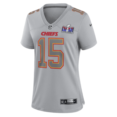 Jersey Game Nike de la NFL Atmosphere para mujer Patrick Mahomes Kansas City Chiefs Super Bowl LVIII