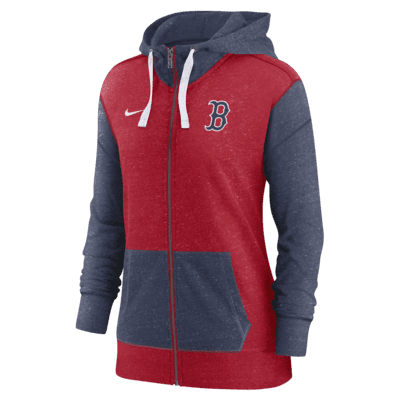 Boston Red Sox - Sudadera con capucha y cremallera completa para mujer,  color rojo, talla XL