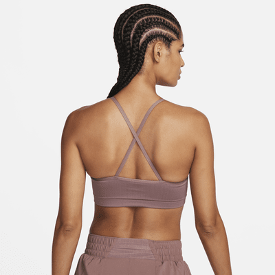 Bra deportivo sin almohadilla de baja sujeción para mujer Nike Indy Seamless Ribbed