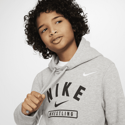 Sudadera con gorro sin cierre de lucha para niños talla grande Nike ...