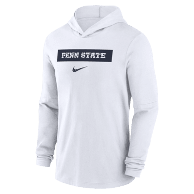 Playera de manga larga universitaria Nike Dri-FIT con gorro para hombre Penn State Nittany Lions Sideline