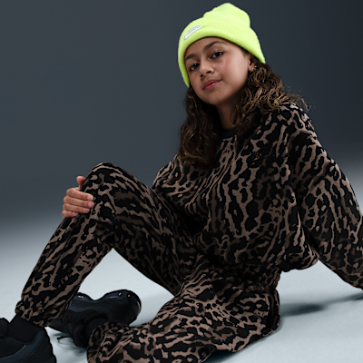 Nike Sportswear Club Fleece Big Kids' (Girls') Printed Loose Pants
