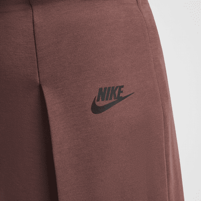 กางเกงพลีทขายาวเอวสูงผู้หญิง Nike Sportswear Tech Fleece