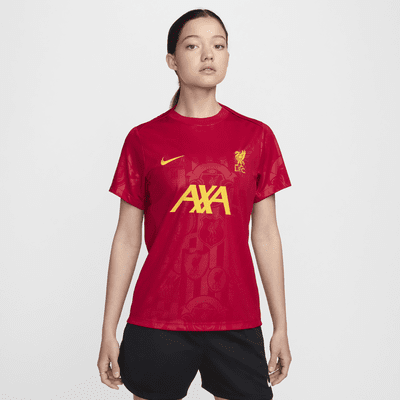 Haut de foot d'avant-match à manches courtes Nike Dri-FIT Liverpool FC Academy Pro pour femme