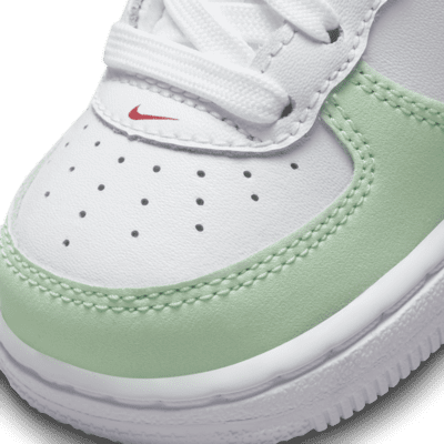  Nike Force 1 LV8 BT (Infant/Toddler) White/Green Abyss/Spring  Green 5 Toddler M