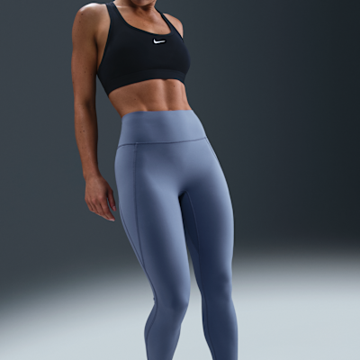 Højtaljede Nike Universa-leggings i 7/8-længde uden søm foran til kvinder