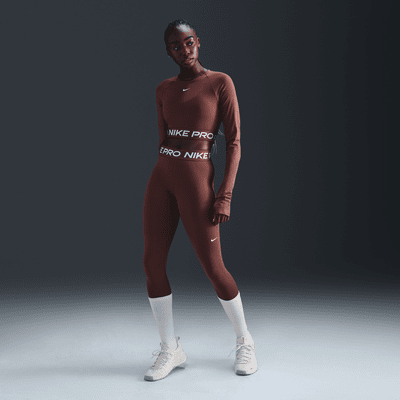 Haut court à manches longues Dri-FIT Nike Pro pour femme