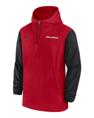 Мужская куртка Georgia Bulldogs Sideline Pre-Game Player Nike College 1/2-Zip Hooded