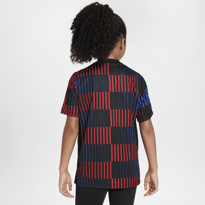 Haut de foot à manches courtes d'avant-match Nike Dri-FIT FC Barcelona Academy Pro Extérieur pour ado