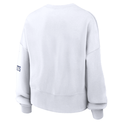 Sudadera sin cierre de cuello redondo de la NFL Nike para mujer New York Giants