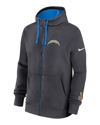 Мужское худи Los Angeles Chargers Playbook Page Club Nike NFL Full-Zip Hoodie