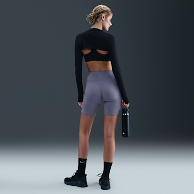 Shorts de ciclismo con bolsillos de tiro alto de 20 cm para mujer Nike One