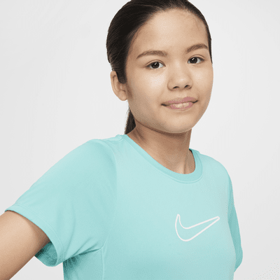 Nike One Fitted Big Kids' (Girls') Dri-FIT Short-Sleeve Top