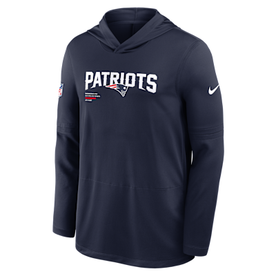 Playera de manga larga Nike Dri-FIT de la NFL con gorro para hombre New England Patriots Pure Fury Sideline